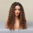 Curly Lace Front Wig for Black Women Ombre Black Brown Kinky Curly Synthetic Wig transparent lace frontal wigs