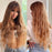 Dark Brown Ombre Light Brown Long Jerry curl wave Wigs with Heat Resistant for Women Curly Natural Hair