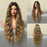 Long Body Wave Synthetic Wigs Middle Part Natural Dark Brown Blonde Cosplay Wigs for Women Heat Resistant Fiber