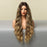 Long Body Wave Synthetic Wigs Middle Part Natural Dark Brown for Women Heat Resistant Fiber