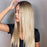 Long Silky Straight Synthetic Lace Front Wigs Natural Middle Brown Blonde Wigs for Women