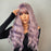 Wavy Synthetic Wigs with Bangs Colorful Purple Wigs for Women Daily Heat