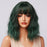 Green Medium Long Body Wig with Wigs for Women Synthetic Hair Halloween Wig