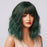 Green Medium Long Body Wig with Wigs for Women Synthetic Hair Halloween Wig