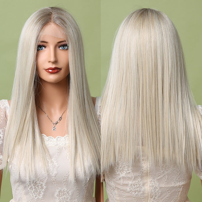 Light Blonde Lace Front Wigs with Baby Hair Long Silky Straight Synthetic Wigs Wholesale Lace Front Wig