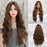 Synthetic Wavy Dark Brown Wigs with Long Bangs Hair for Black Women Curls