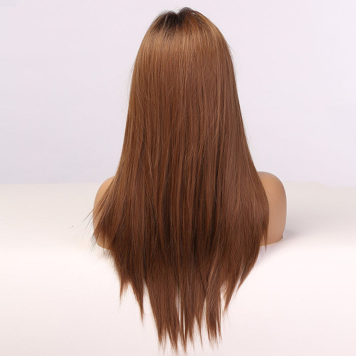 Synthetic Wig with Lace Front Silky Straight Synthetic Lace Part Wigs for Black Women