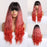 Water Wave Brown Rooted Pink Red Synthetic Hair Wigs Bangs for Women wig