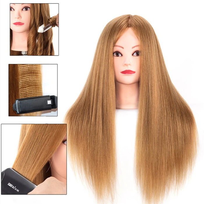 Female Mannequin Training Head With 60 cm Long 85% Real Hair Styling Head Dummy Dolls Manikin Head For Hairdressers Hairstyles