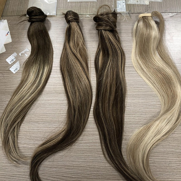 Human Hair Extension High Quality Color Brown Halo Hair Extensions