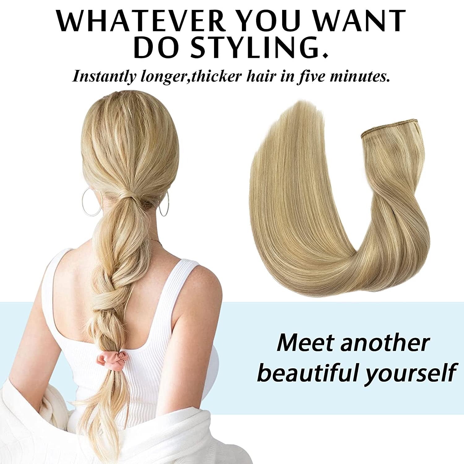 Hair high quality halo hair extension with fish wire