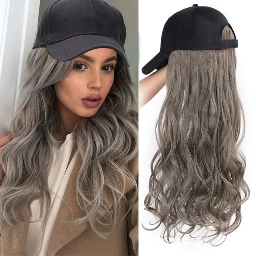 2022 Ins Hot Brown Black Wave Wig With Hat