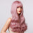 Light Purple Pink Wigs Wavy with Bangs High Temperature Fiber Gift Synthetic Wig for Women