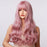 Light Purple Pink Wigs Wavy with Bangs High Temperature Fiber Gift Synthetic Wig for Women