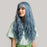 Long Blue Cosplay Party Lolita Wigs with Bangs Water Wave Synthetic Wigs for White Women Afro