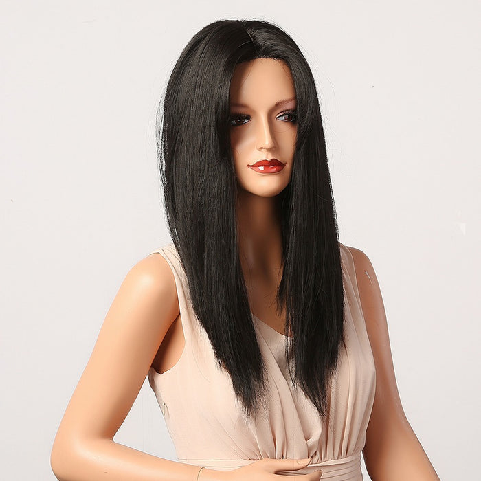 Long Natural Black Wigs Straight Bob Synthetic Hair Wig for Black Women Afro Synthetic Kinky Straight Wig