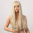 synthetic wigs Long Natural Wavy Platinum Blonde Wigs with Bangs Synthetic Wigs for Women