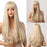 synthetic wigs Long Natural Wavy Platinum Blonde Wigs with Bangs Synthetic Wigs for Women