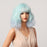 Short Bob Wavy Synthetic Wigs with Bangs Light Green Sky Blue Cosplay Party Lolita Cute Wigs for Women Girl