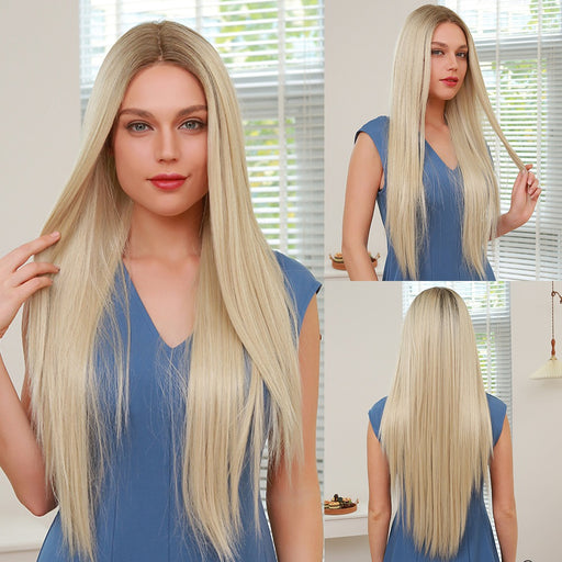 Straight Lace Front Wigs for Women Blonde Wig with Baby Hair High Density Synthetic Front Lace Wigs