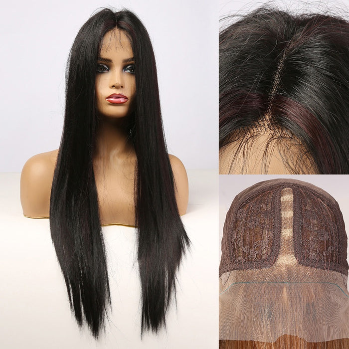 Straight Synthetic Lace Front Wigs with Baby Hair Wigs for Black Women Afro