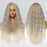 Long Deep Wave Middle Part Hair Wigs Ombre Gray Brown Blonde Wigs for Black Women afro synthetic wigs