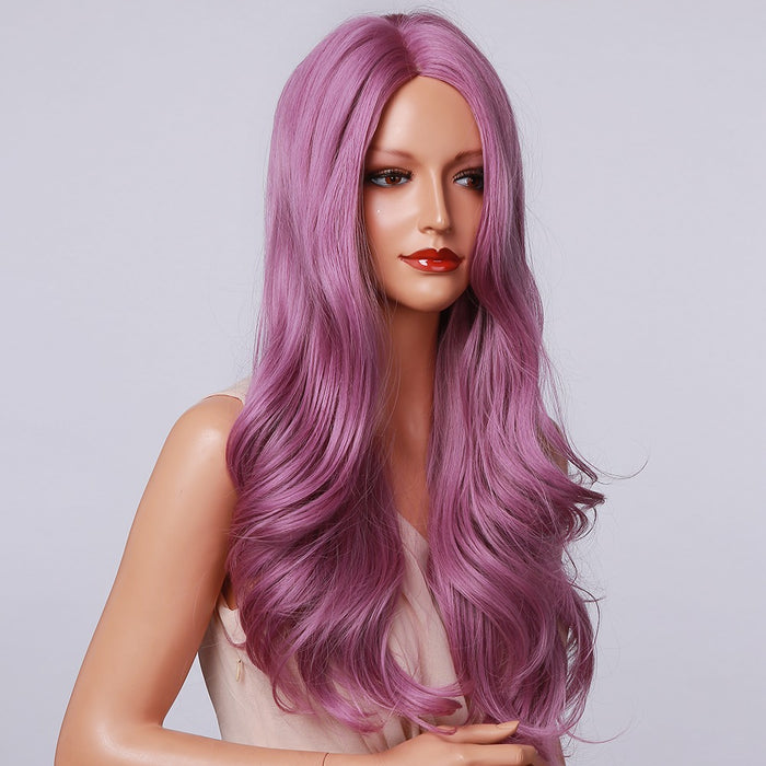 synthetic wigs wholesale prices Body Wave Purple Synthetic Wigs for Women