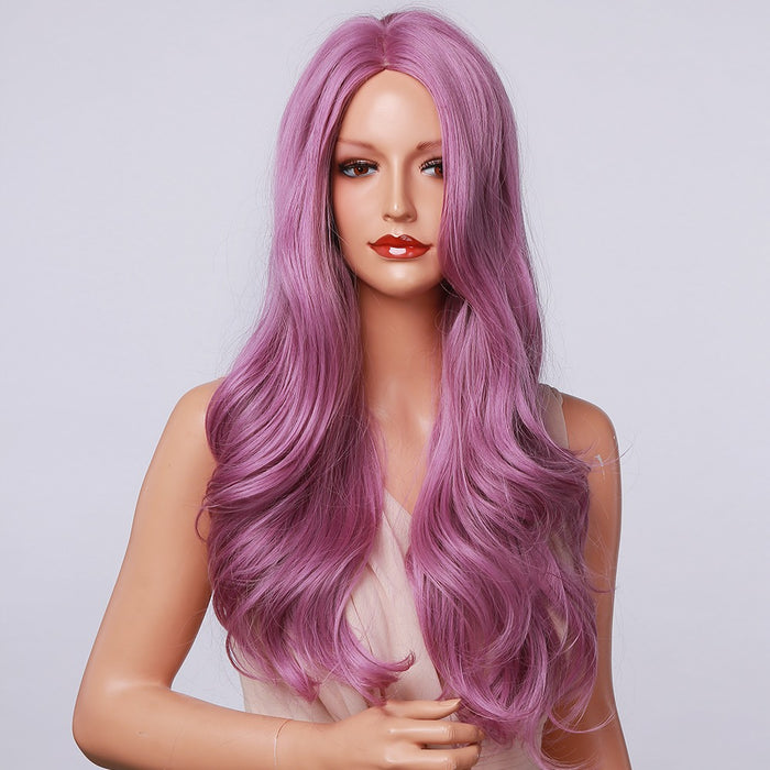 synthetic wigs wholesale prices Body Wave Purple Synthetic Wigs for Women