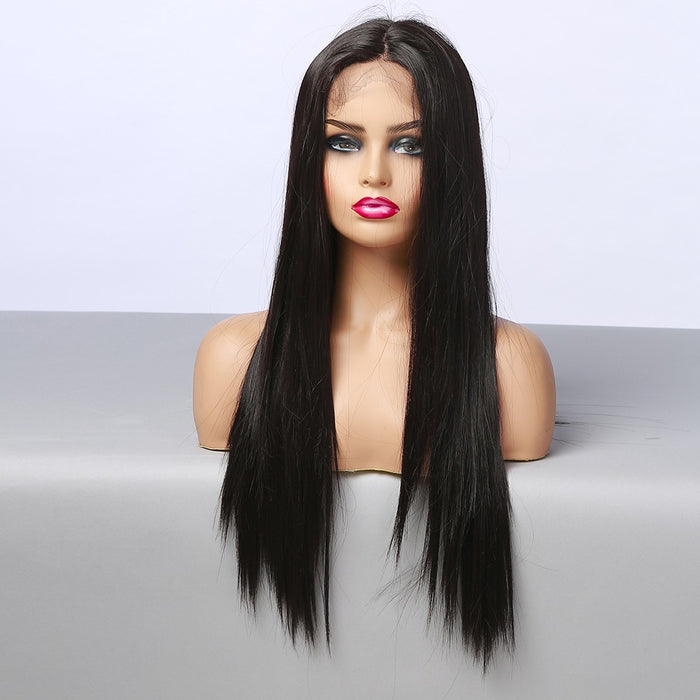 Synthetic Wigs Front Lace Long Straight Black Lace Front Synthetic Womens Wigs Synthetic