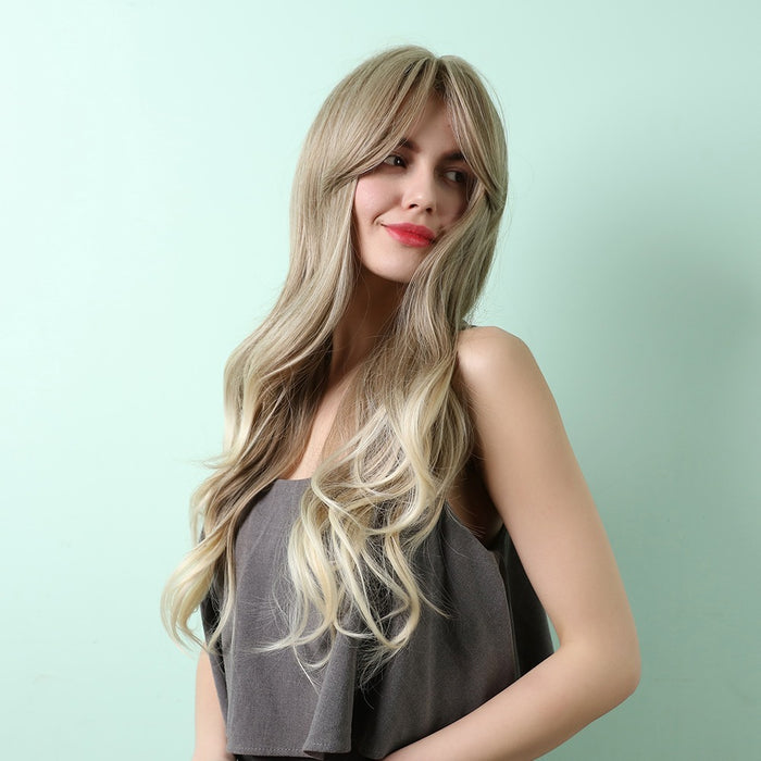 Synthetic Wigs Light Blonde Wavy Wig for Women