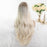 Synthetic Wavy Brown Root Ombre Platinum Wigs for Black White Women Synthetic Wig Bangs