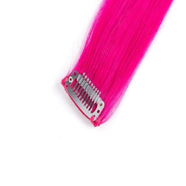 Hot sale single pink clip in hair extensions