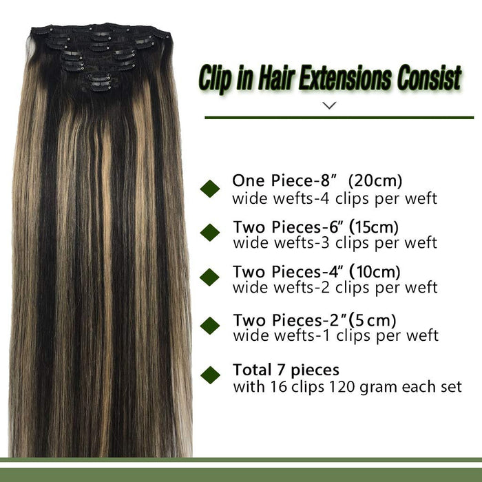 Double Drawn Thick Ends Remy Clip In Hair Extension