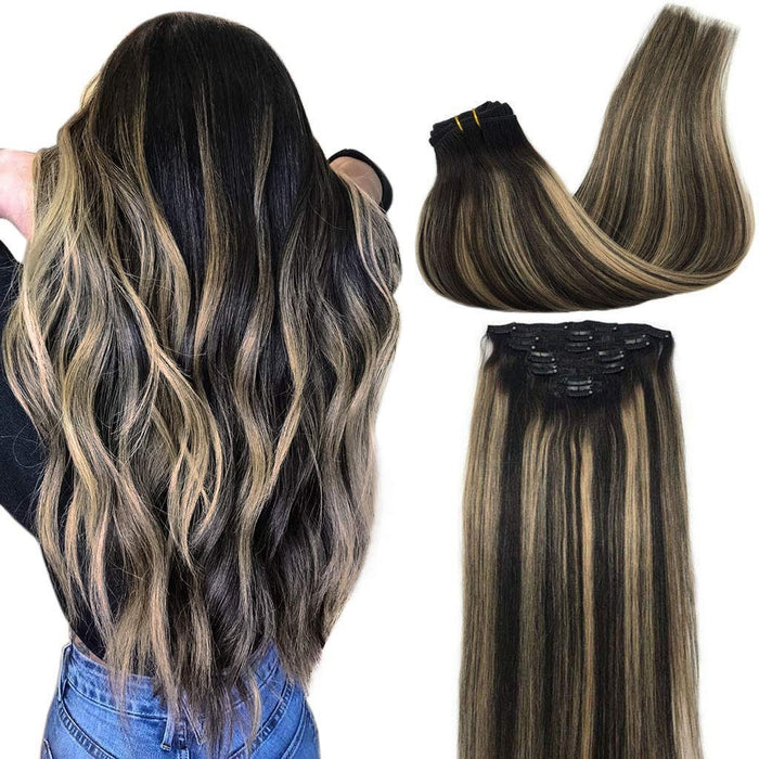 Double Drawn Thick Ends Remy Clip In Hair Extension