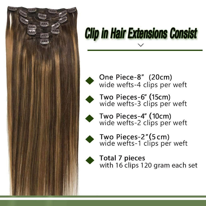 Double Drawn Thick Ends Remy Clip In Hair Extension