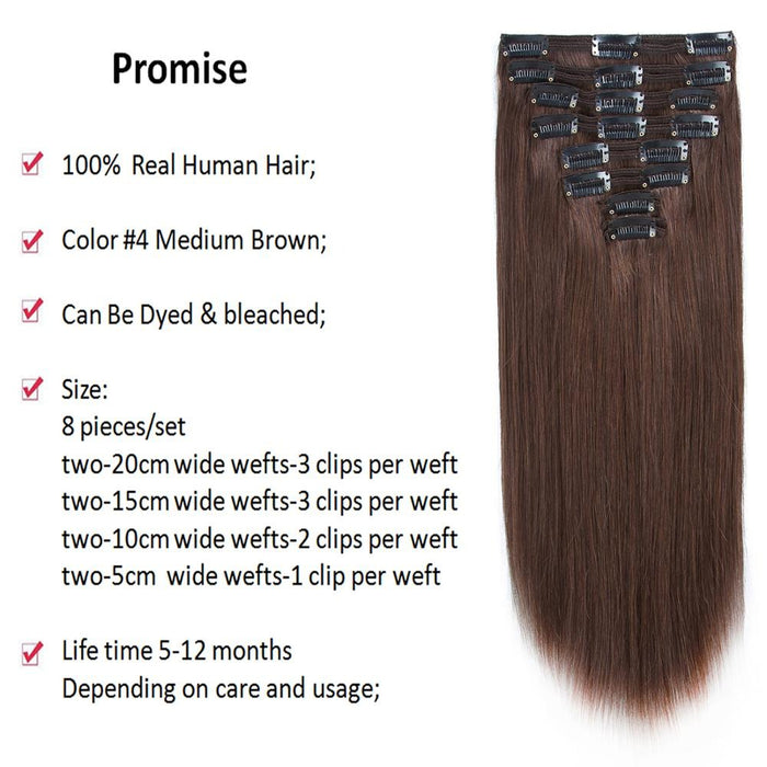 Human hair wholesale market virgin clip in extensions