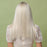 long straight synthetic wig front wig platinum blonde heat resistant wig