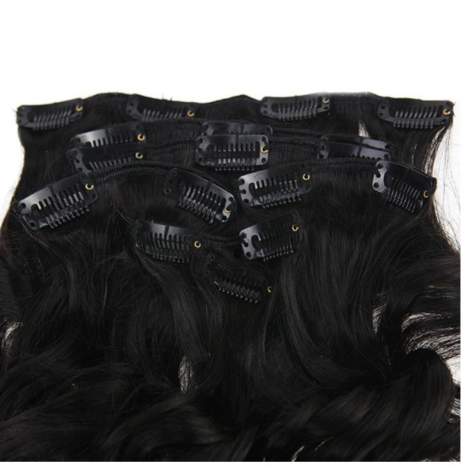 kinky straight virgin clip in human hair extensions