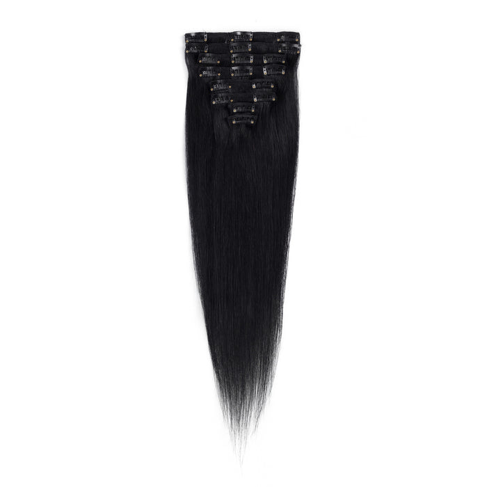 kinky straight virgin clip in human hair extensions