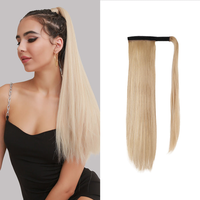 Long Silky Straight Wave Magic Straight Hair Synthetic Ponytail Gradient Ponytail synthetic ponytail