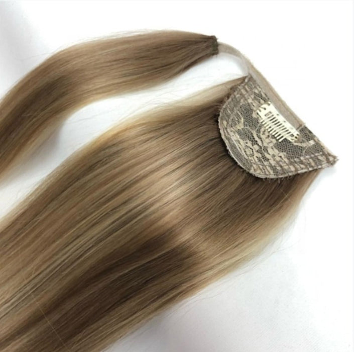 Long Human Hair Silky Straight Ponytails Clip In Hair Extensions