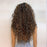 Long Kinky Curly Middle Part Ombre Black Brown Highlight Lace Synthetic Wig for Women