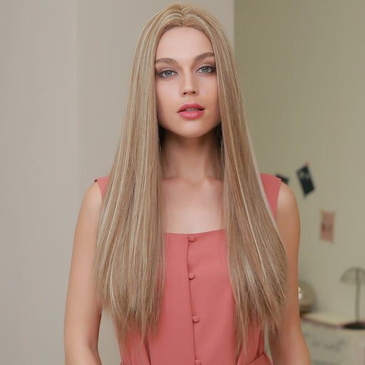 Long Straight Synthetic Lace Part Hair Wigs For Women Heat Resistant Daily Use