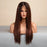 Long straight synthetic wig dark red hair natural hairline suitable for women