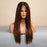 Long straight synthetic wig dark red hair natural hairline suitable for women