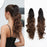 Long Wavy Curly Hair Extension Jaw Clip Hairpiece Synthetic Pony Tail Dark Brown