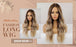 Long Wavy Hair Wig Ombre Brown to Blonde Synthetic Wigs for Women