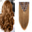 Dark chocolate brown color hair pieces clip in hair extension for women