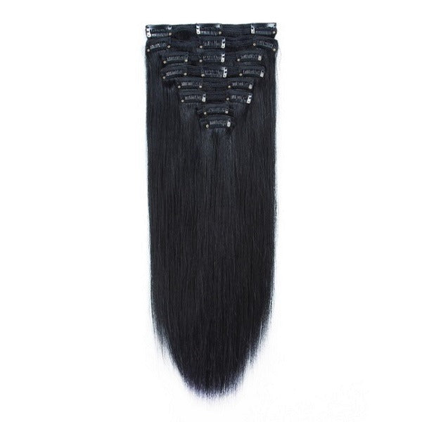 Dark chocolate brown color hair pieces clip in hair extension for women