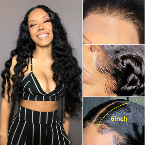 Deep Parting 6*6 Closure Wigs Loose Deep Wave Wigs Cheap Lace Front Wigs